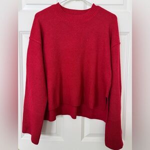 Pink Rose Vibrant Red Crew Neck Sweater